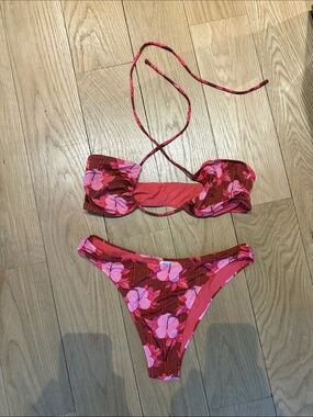 Fisch floral print halterneck bikini - S/M